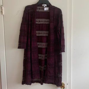 Dark Purple Lacy Cardigan